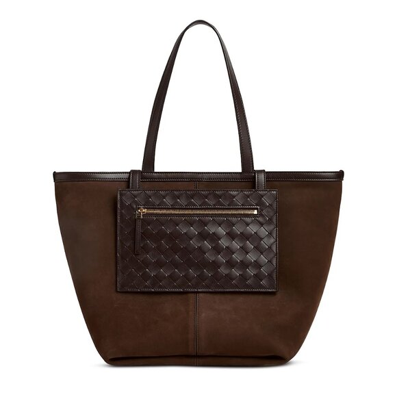 Bottega Veneta Handbags - Bottega Veneta Medium Flip Flap Suede Tote Bag - Fondant
